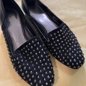 Kenneth Cole studded black leather flat shoe. Pre loved